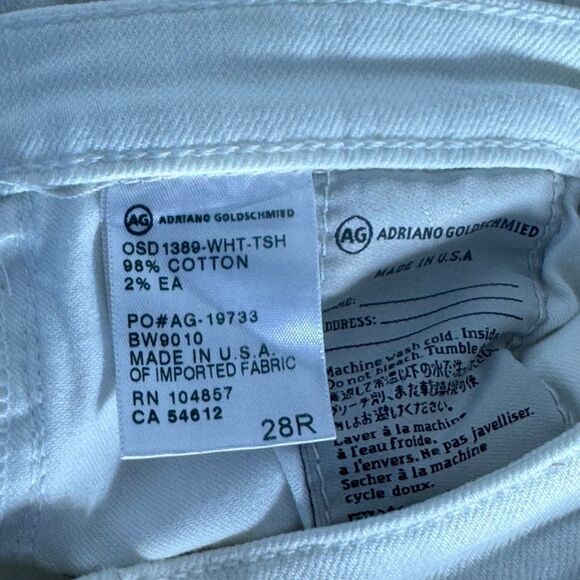 AG Adriano Goldschmied The Legging White Super Skinny Ankle Jeans Sz 28R - Picture 9 of 13